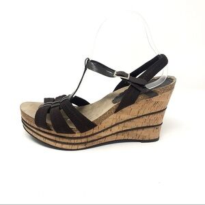 Nordstrom Boutique Chocolate Brown Cork Wedge Fisherman Sandals 10